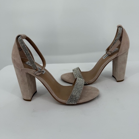 Steve Madden Kalina Embellished Suede Ankle-Strap Sandals Size 8M EUC Prom Party - Picture 3 of 13